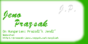 jeno prazsak business card